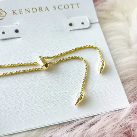 Kendra Scott Gold Kacey Dichroic Glass Long Pendant Necklace - Picture 3 of 3